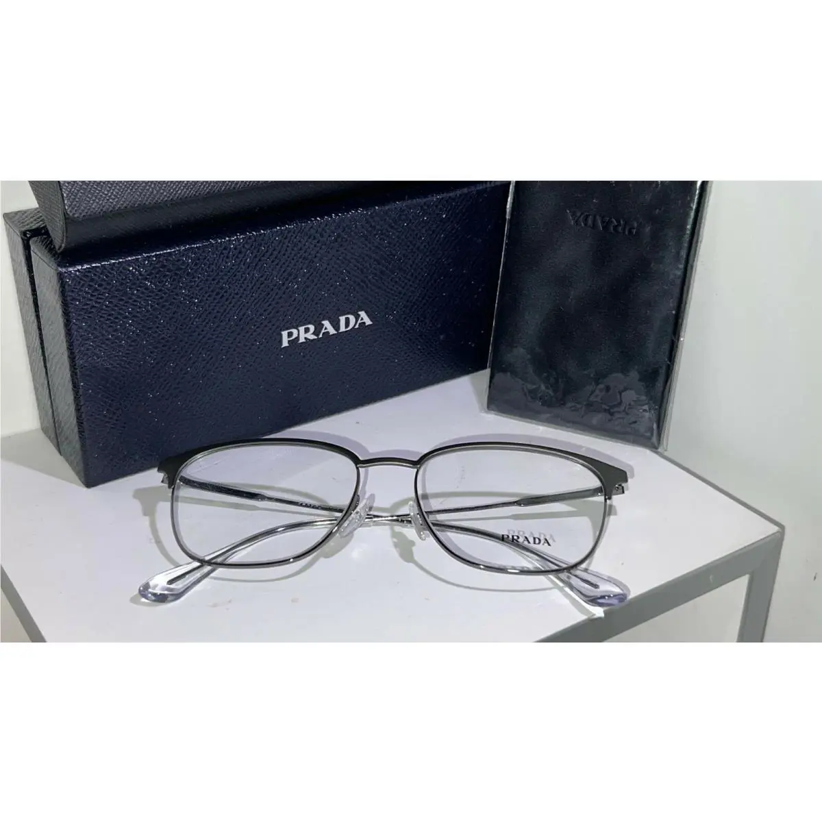 Prada VPR59U Square Silver Eyeglasses 55MM 320