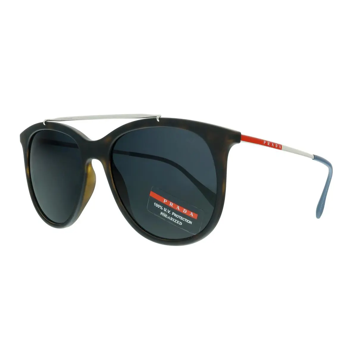 Prada 0PS 02TS U61144 Lifestyle Brown Round Sunglasses - Brown, Frame: Brown, Lens: Black