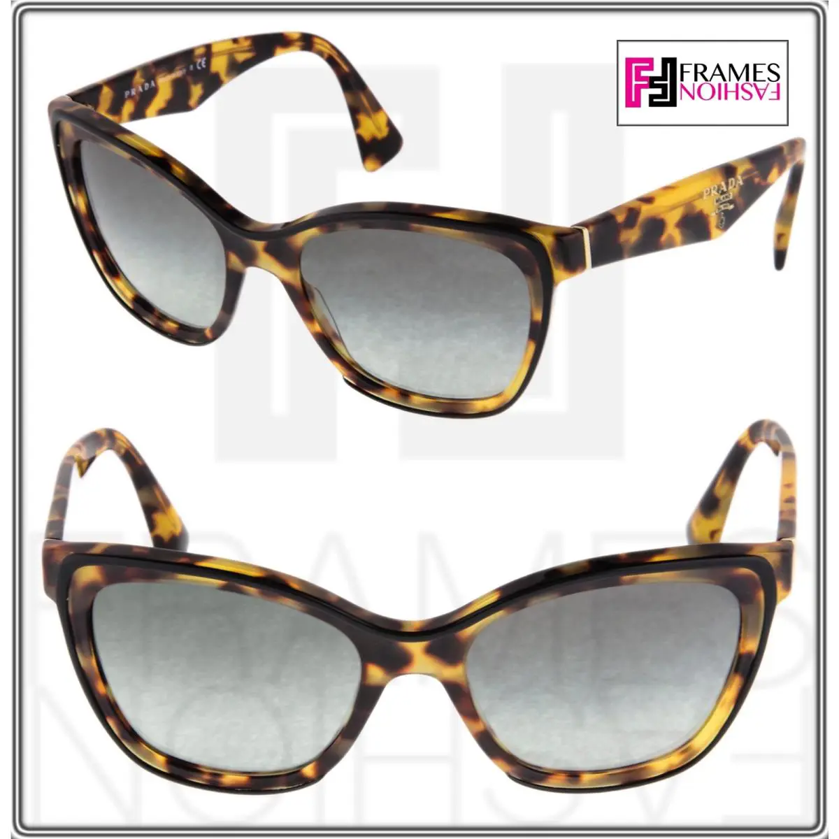 Prada PR20PS Brown Tortoise Havana Black Oversized Sunglasses NAI-3M1 20PS