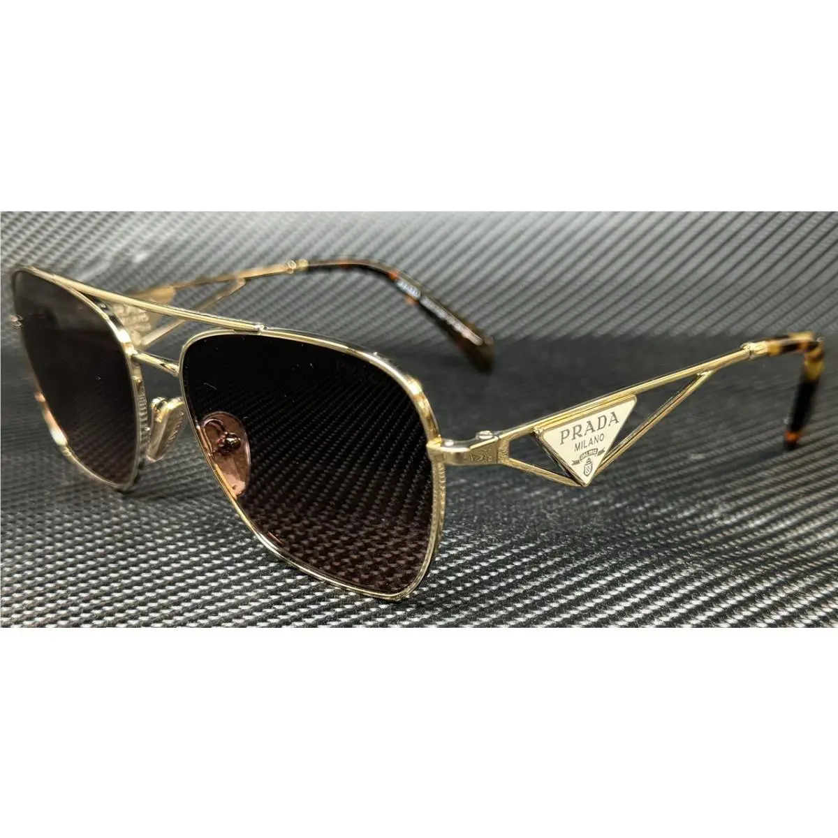 Prada PR A50S ZVN50C Pale Gold Brown Gradient Women`s 59 mm Sunglasses