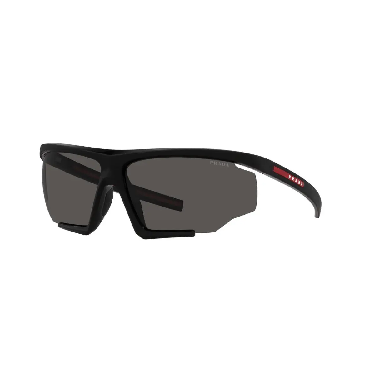 Prada Linea Rossa PS 07YS Black Rubber/dark Grey DG0-06F Sunglasses - Frame: Black Rubber, Lens: Dark Grey