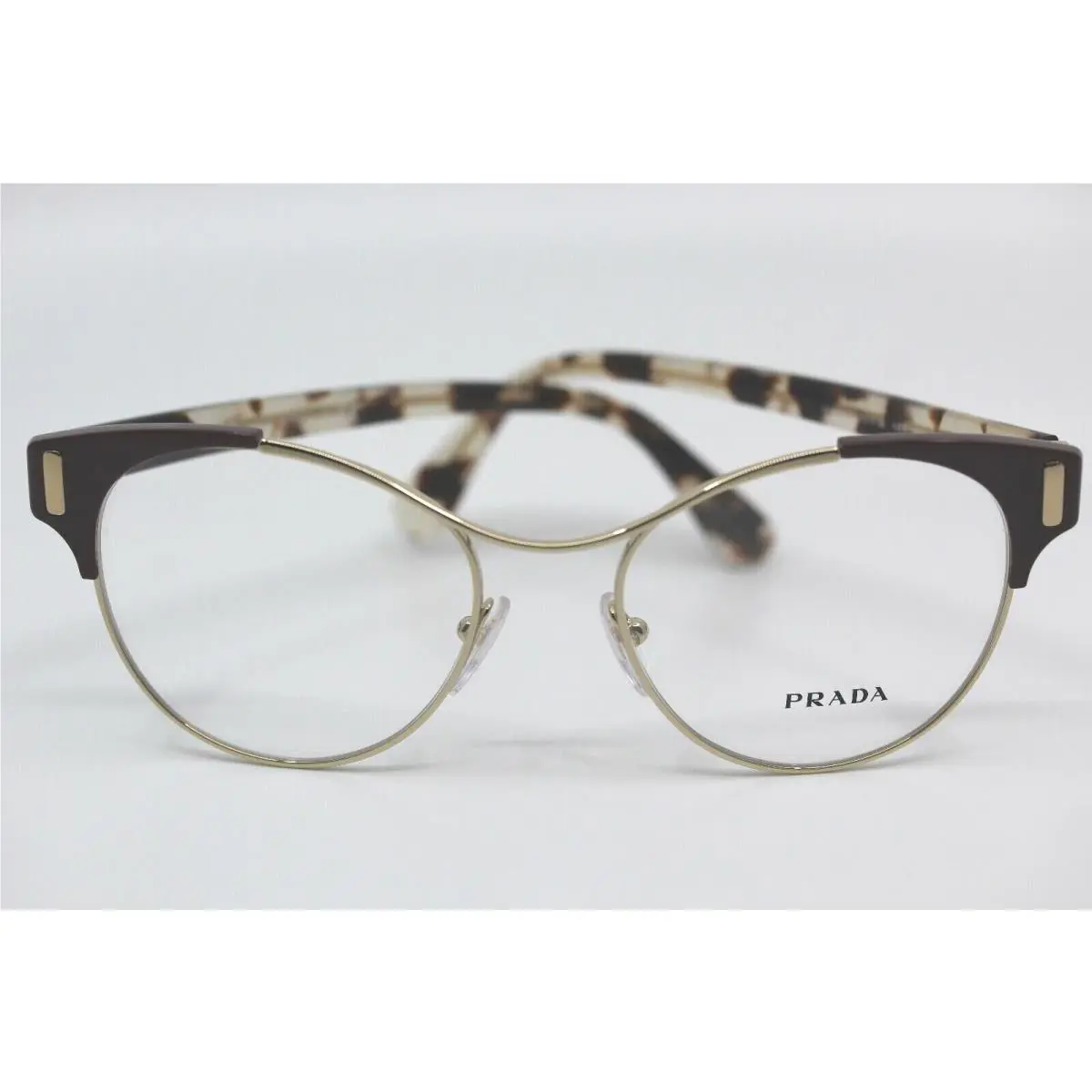 Prada PR61T Vax Gold and Burgundy Eyeglasses 52