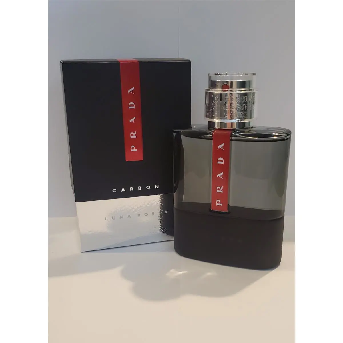 Prada Luna Rossa Carbon 3.3 oz Edt Men`s Spray Open Slightly Imperfect Box