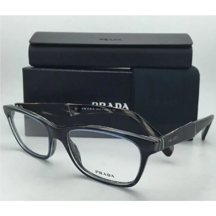 Prada Eyeglasses Vpr 14P EAR-1O1 55-17 145 Blue-brown Horn Frames