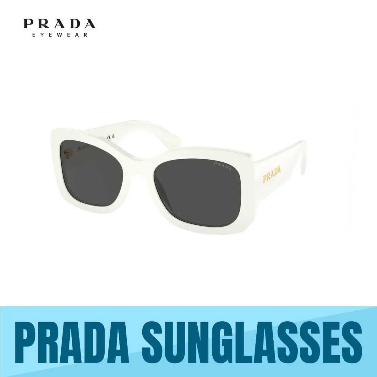 PR A08SF 1425S0 Talc Frame-dark Grey Lens 55MM Womens Sunglasses by Prada