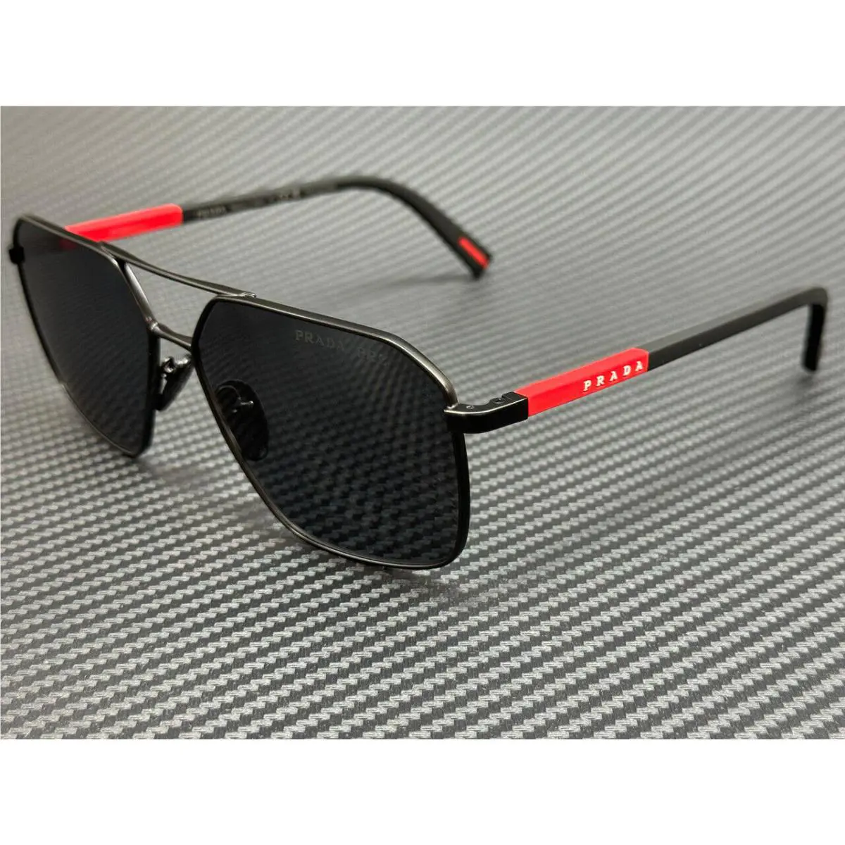Prada Linea Rossa PS A50S 1BO02G Matte Black Grey Polarized 60 mm Sunglasses