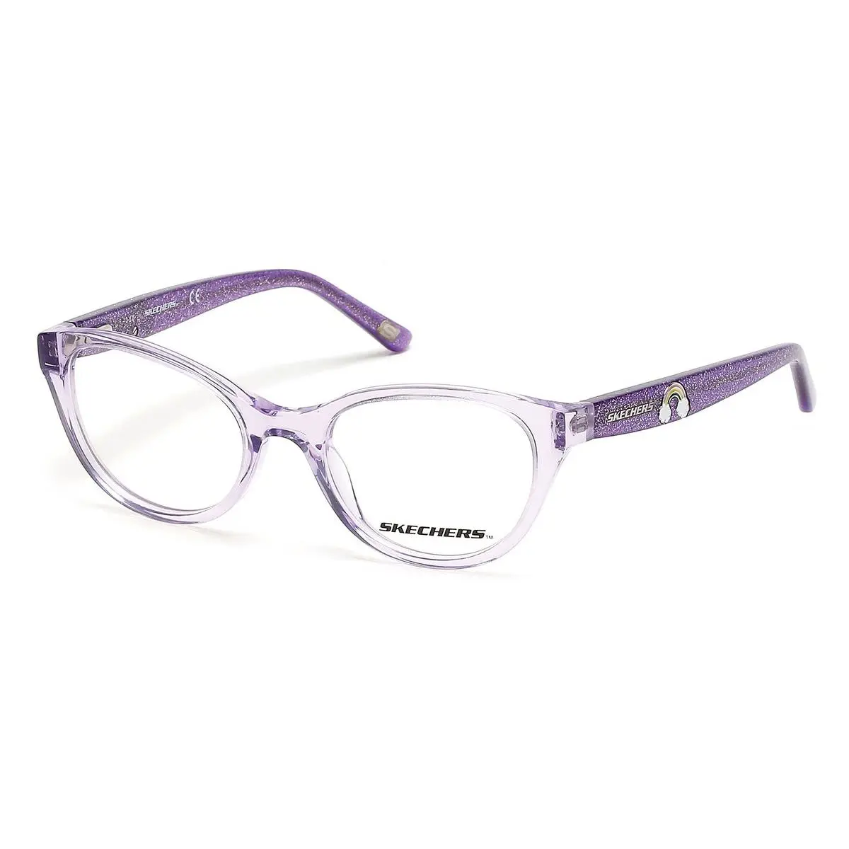 Skechers SE1651 Eyeglasses Kids Shiny Violet Cat Eye 47mm