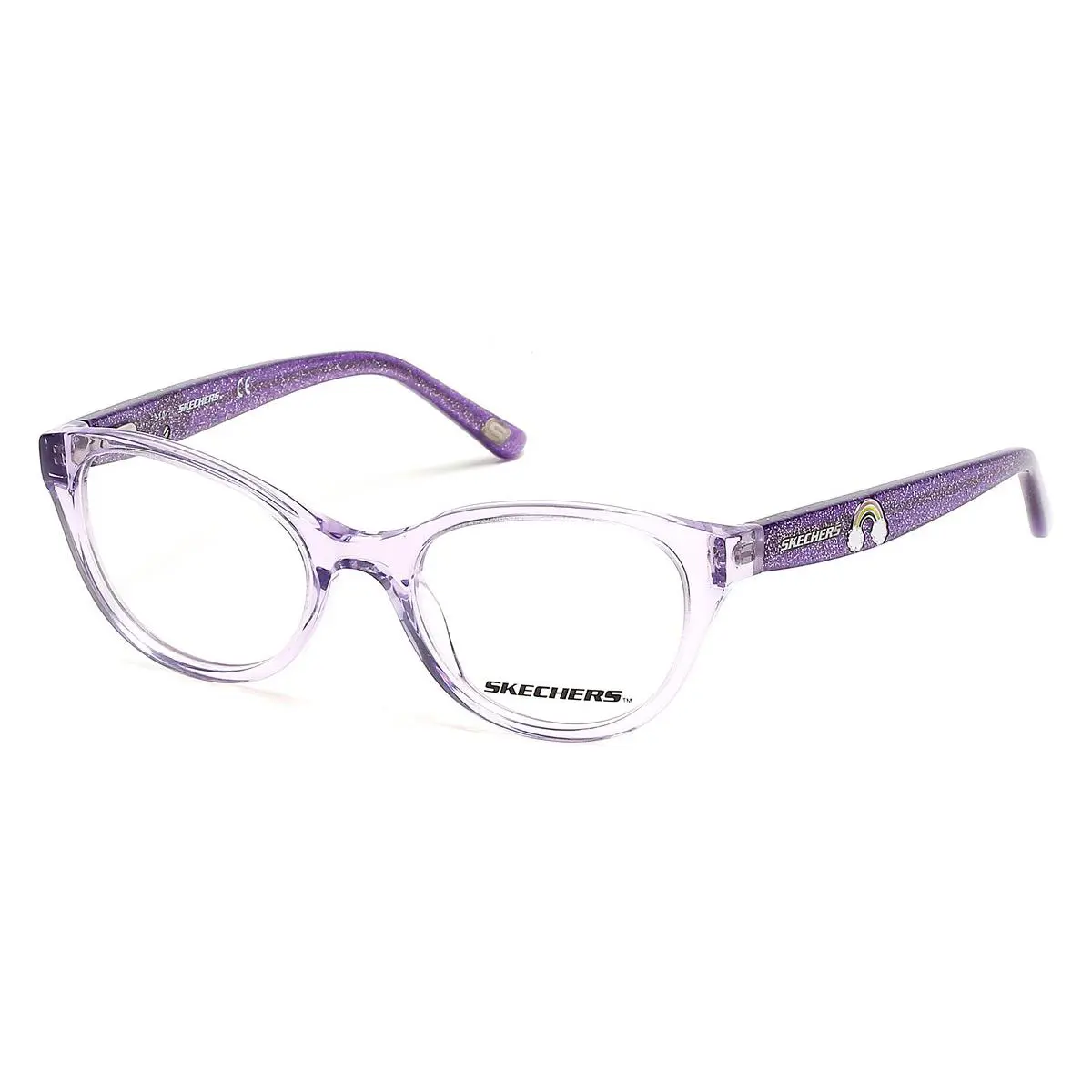 Skechers SE1651 Eyeglasses Kids Shiny Violet Cat Eye 45mm