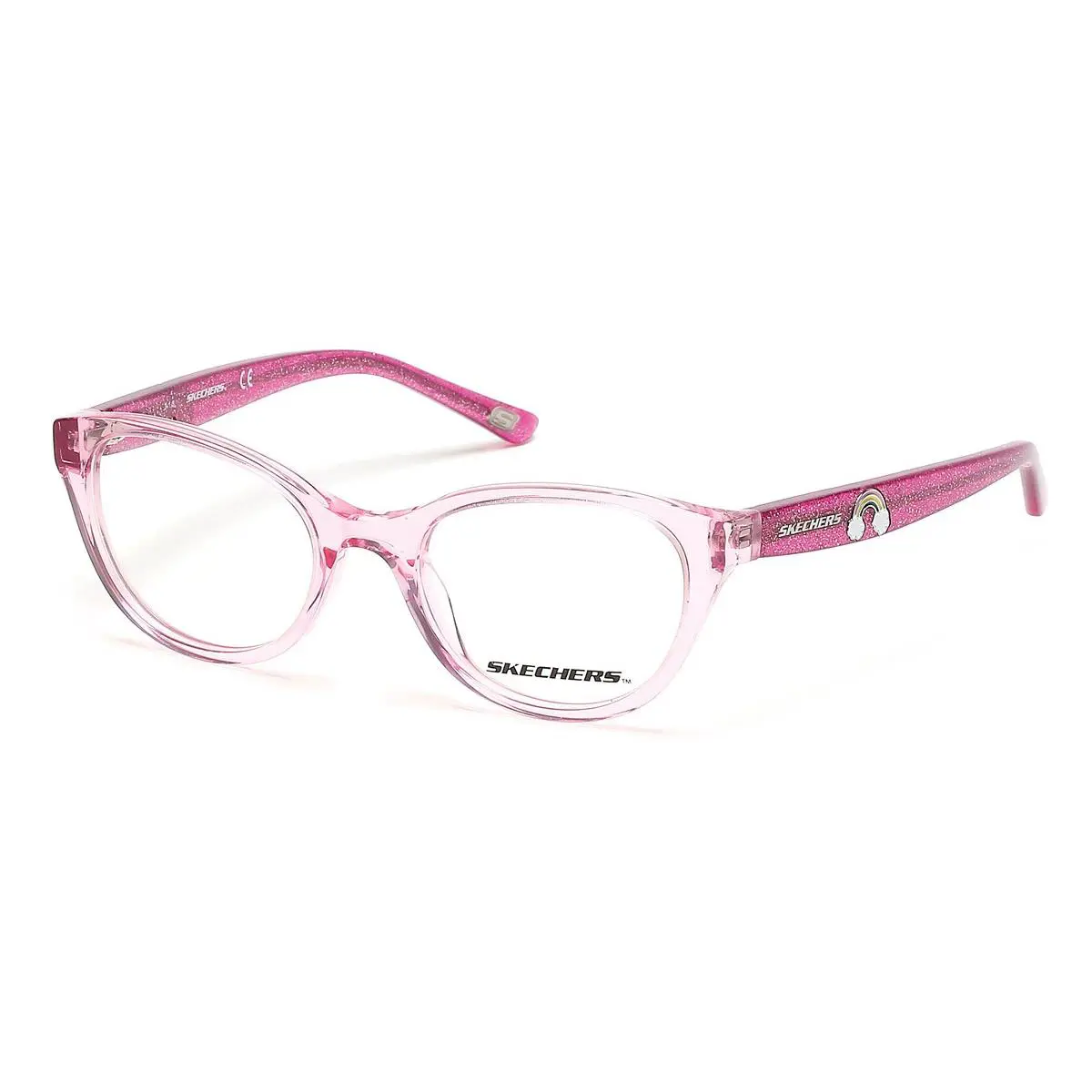 Skechers SE1651 Eyeglasses Kids Shiny Pink Cat Eye 47mm