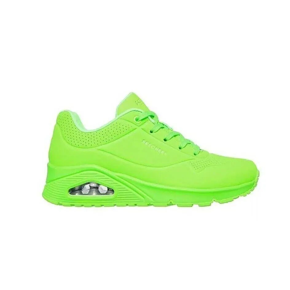 Skechers Air Uno Pop of Sunshine Low Top Women`s Casual Fashion Shoes Sneaker - Lime