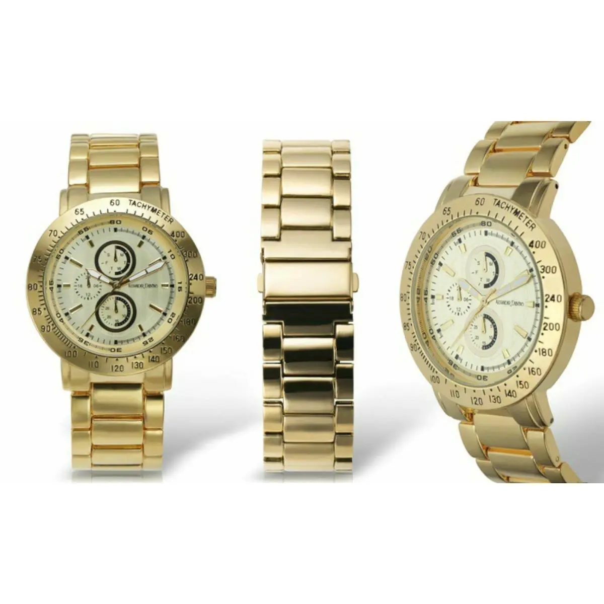 Dubois J28 Men`s Multi-function Drome Collection IP Gold Watch 30M by Alexander