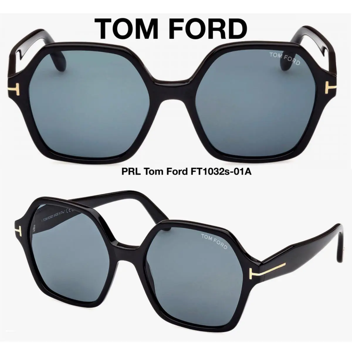 TF 1032s Romy Women`s Sunglasses FT 1032 Multiple Colors 56-19-140 01A (Shiny Black/Smoke) by Tom Ford