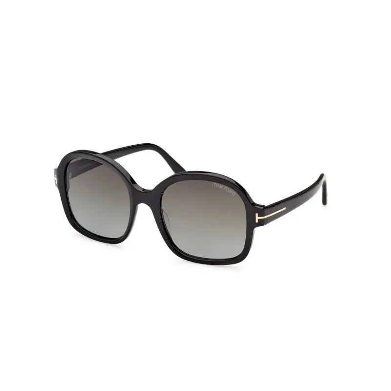 Tom Ford Hanley FT 1034 01B Shiny Black/ Grey 57 mm Women`s Sunglasses