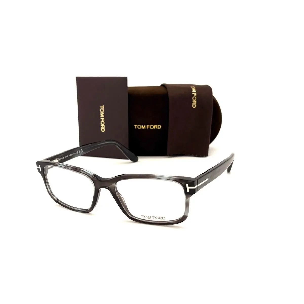 Tom Ford FT5313 086 Havana Turquoise / Clear Lens 55mm Eyeglasses TF5313