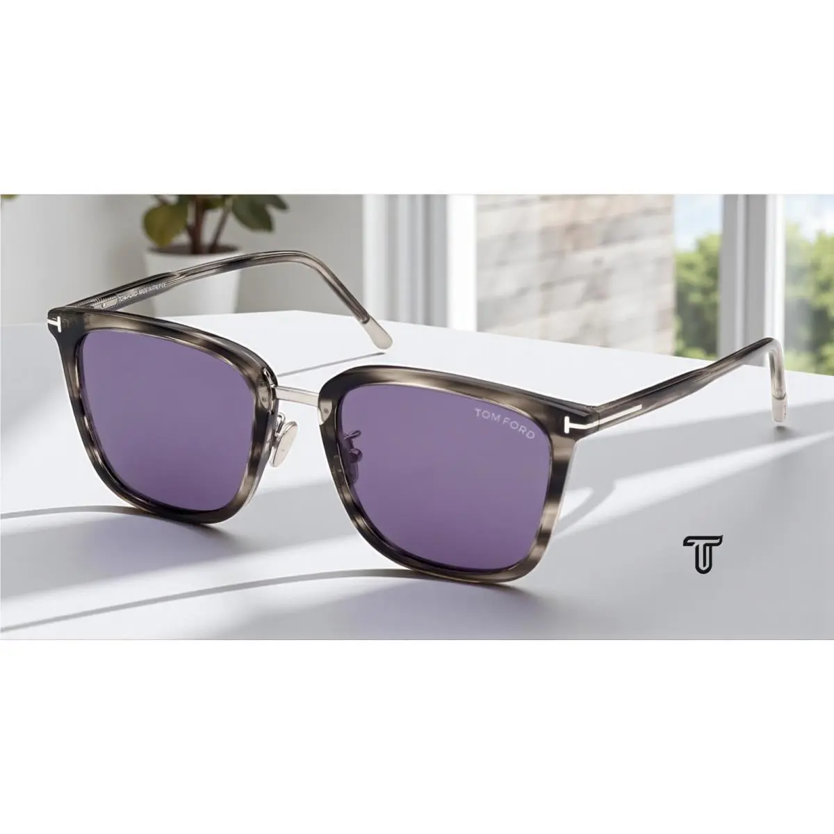 Tom Ford FT0949 D 55V Coloured Havana Blue 55 mm Men`s Sunglasses