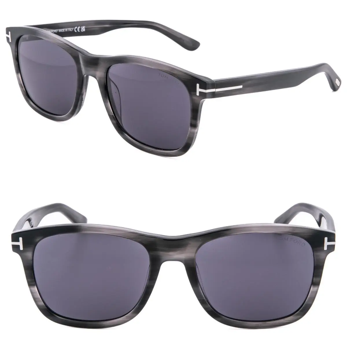 ERIC-02 FT0595 10A Gray Horn Aviator Sunglasses 0595 TF0595 by Tom Ford