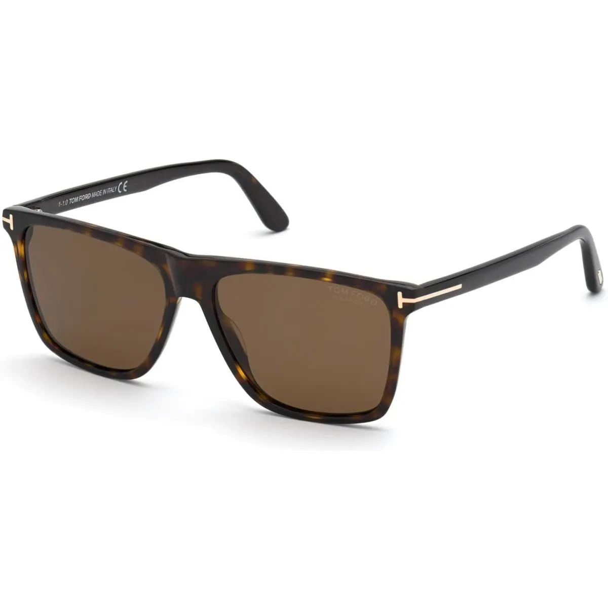 Tom Ford Fletcher FT0832 01V Shiny Black Blue Plastic 57 mm Men`s Sunglasses