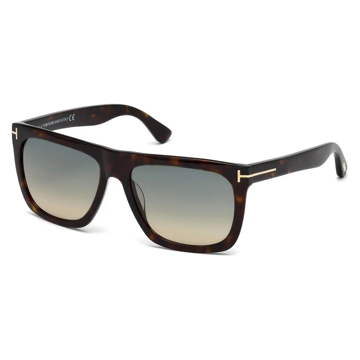 Tom Ford Unisex Geometric Sunglasses FT0513 Morgan 52W Dark Havana/blue 57mm