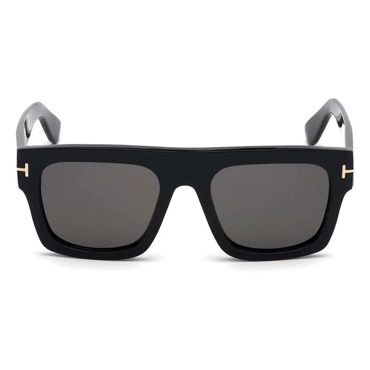 Tom Ford Fausto Sunglasses FT0711 711 01A Black Gold Grey Lenses Square - Frame: Black, Lens: Gray