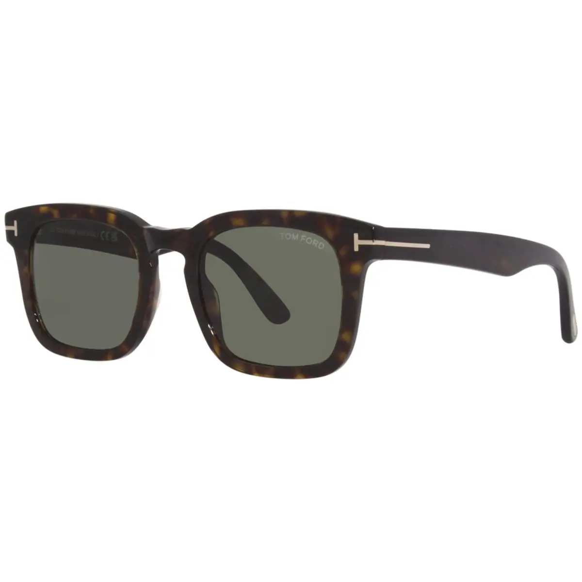 Dex TF751 52N Sunglasses Men`s Shiny Havana/green Square Shape 50mm by Tom Ford
