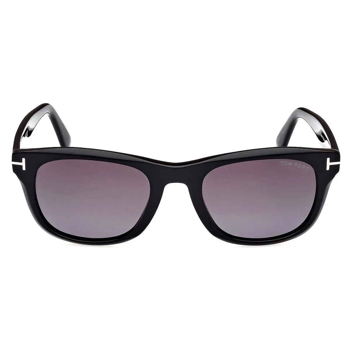 Tom Ford FT1076 Sunglasses Shiny Black/eco/t Logo / Gradient Smoke