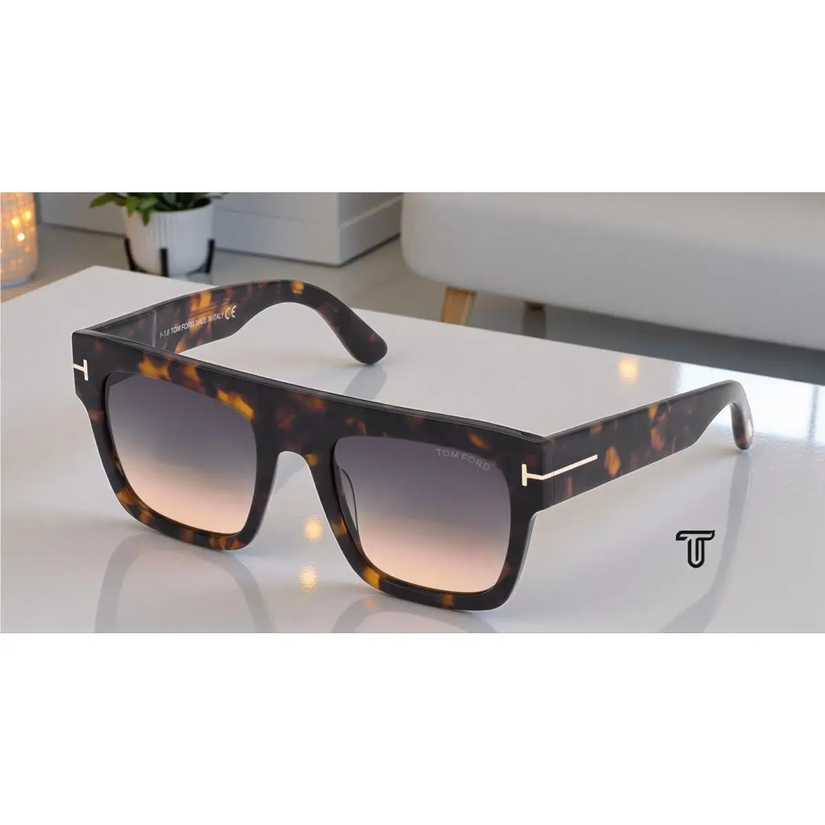 Tom Ford Renee FT0847 52B Dk Havana Grad Smoke Plastic 52 mm Women`s Sunglasses - Frame: Brown, Lens: Gray