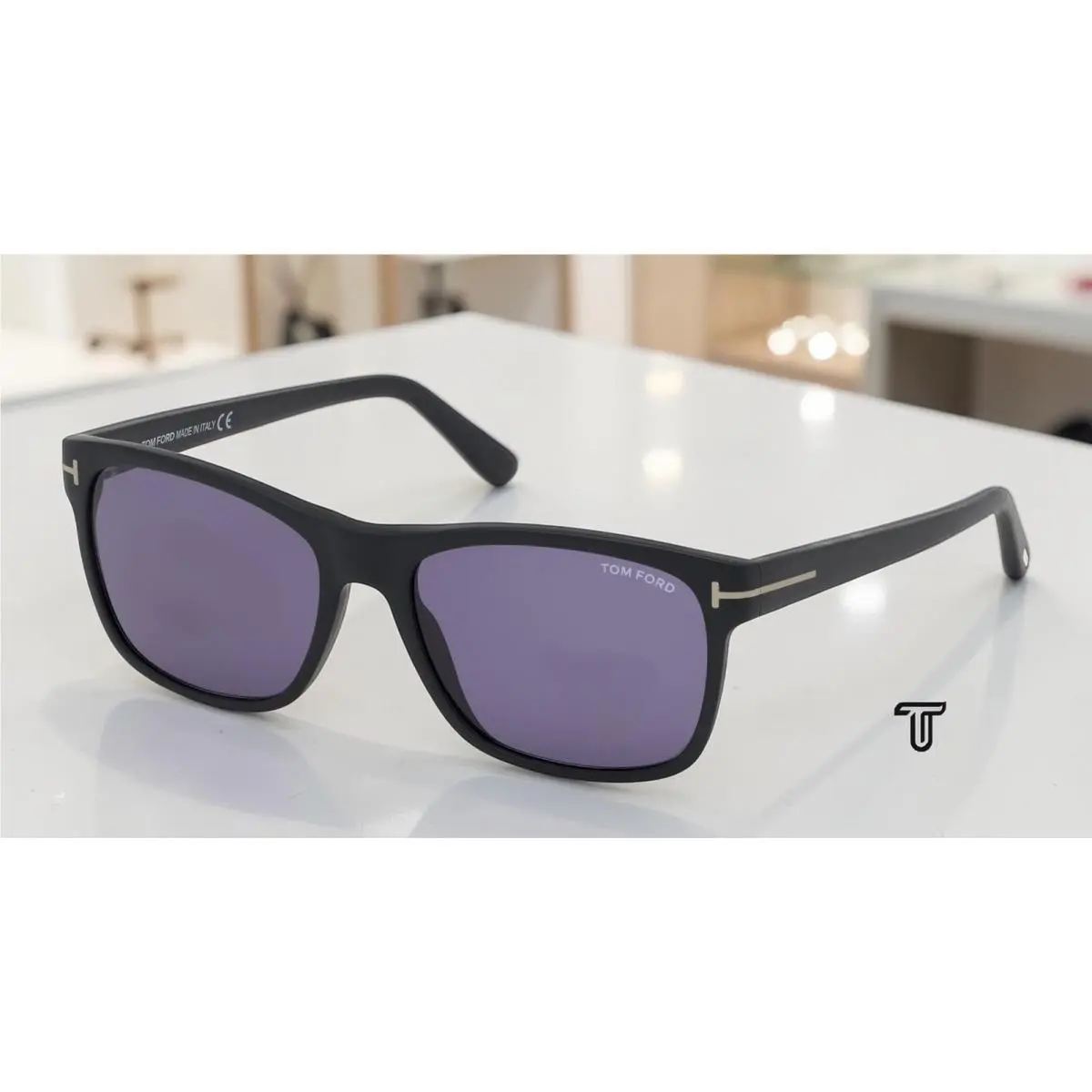 Tom Ford Giulio FT0698 02V Matte Black Blue 59 mm Men`s Sunglasses