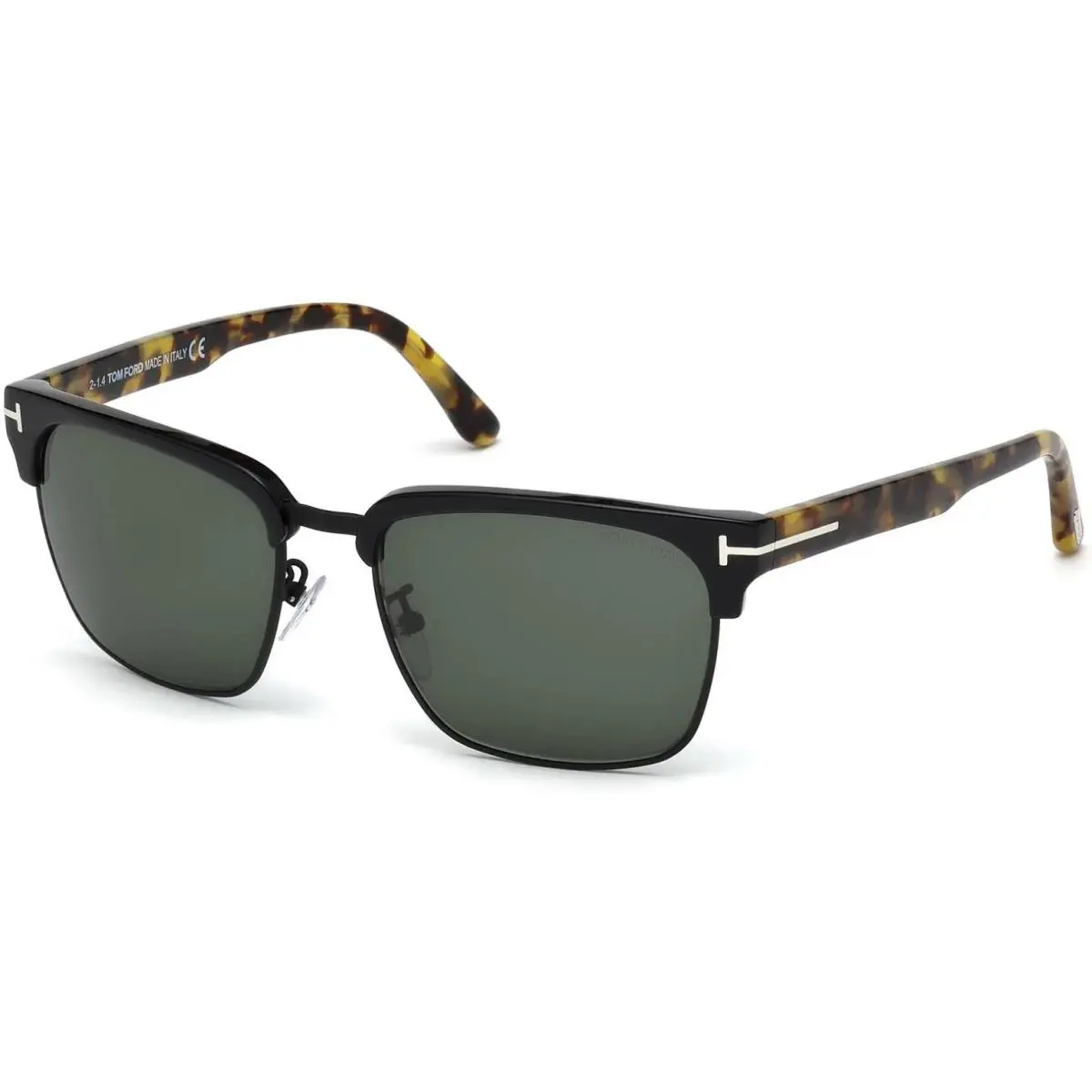 River FT0367 367 02B Mens Sunglasses Black Tortoise Green Lens 57mm by Tom Ford