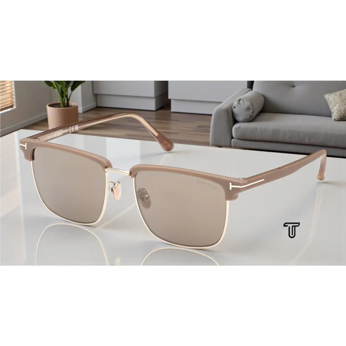 Tom Ford Hudson FT0997 H 52L Dark Havana Roviex Mirror 55 mm Men`s Sunglasses