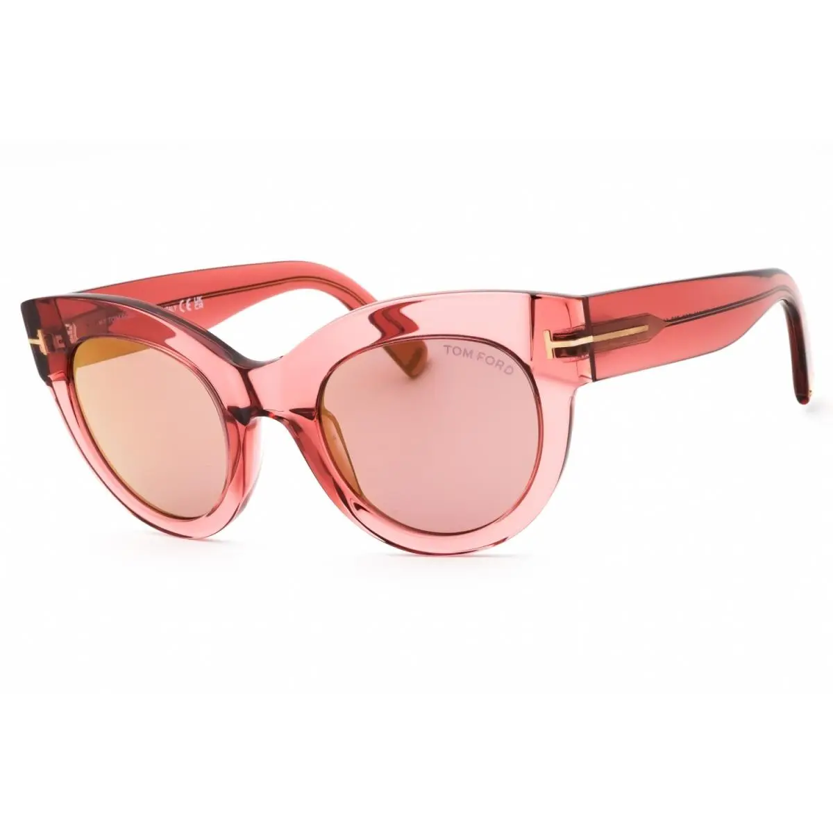 FT1063 72Z Sunglasses Shiny Pink Frame Gradient Mirror Violet Lens 51mm by Tom Ford