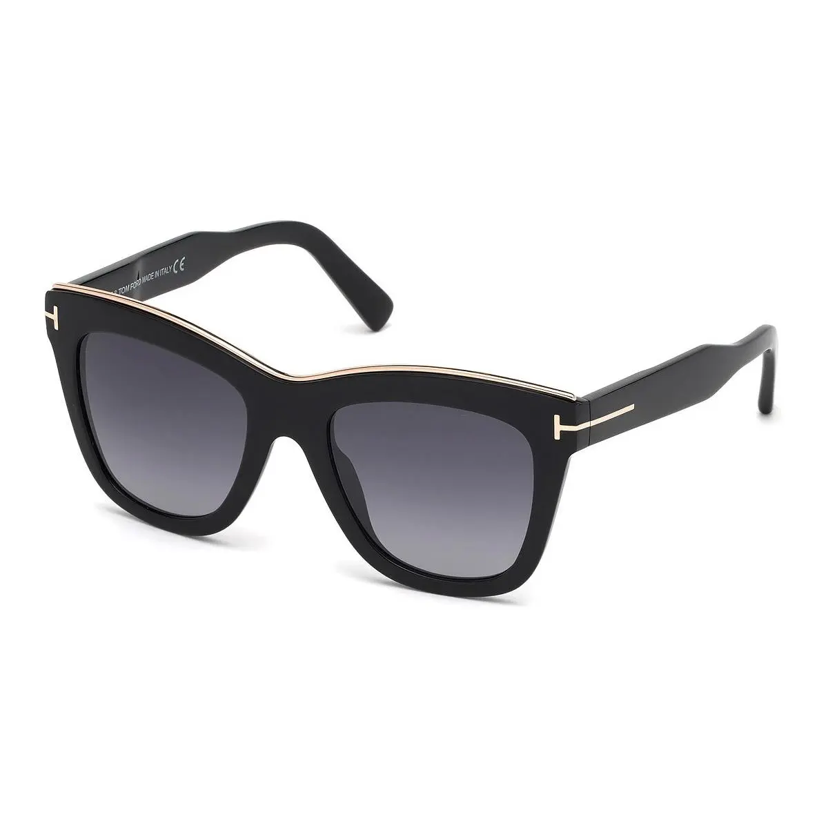 Tom Ford Women Geometric Sunglasses FT0685 01C Shiny Black /smoke Lens 52mm