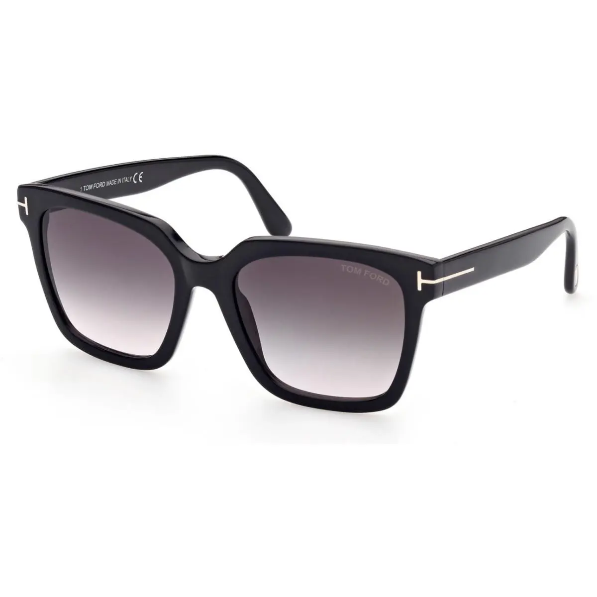 Tom Ford Selby TF952 01B Sunglasses Women`s Shiny Black/smoke/pink Gradient 55mm