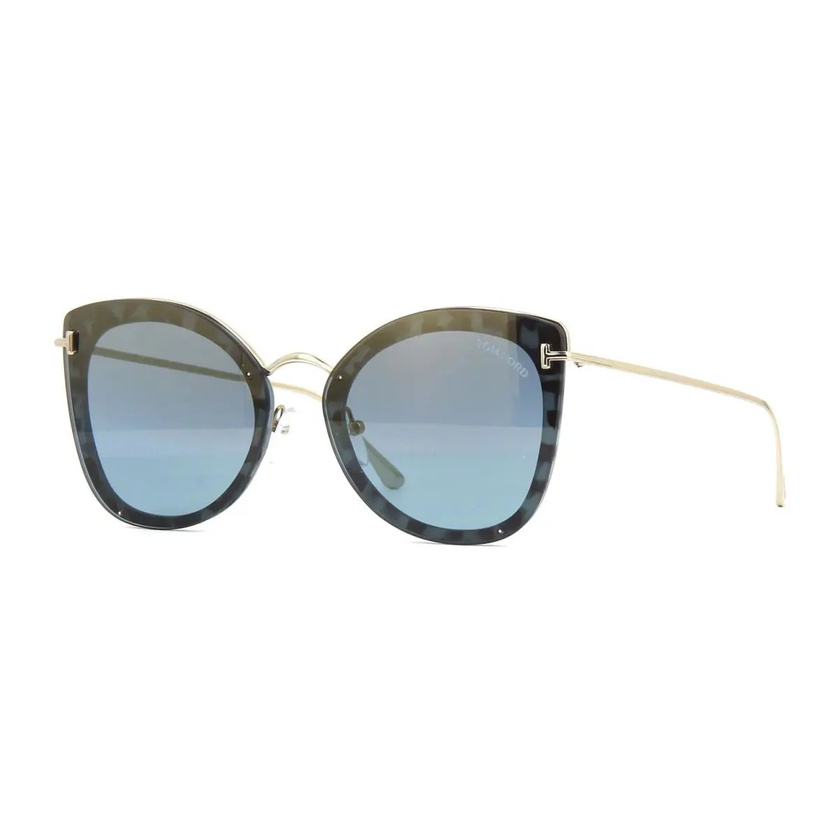 Tom Ford Charlotte FT 0657 Blue Havana/blue Light Gold Mirror 55X Sunglasses