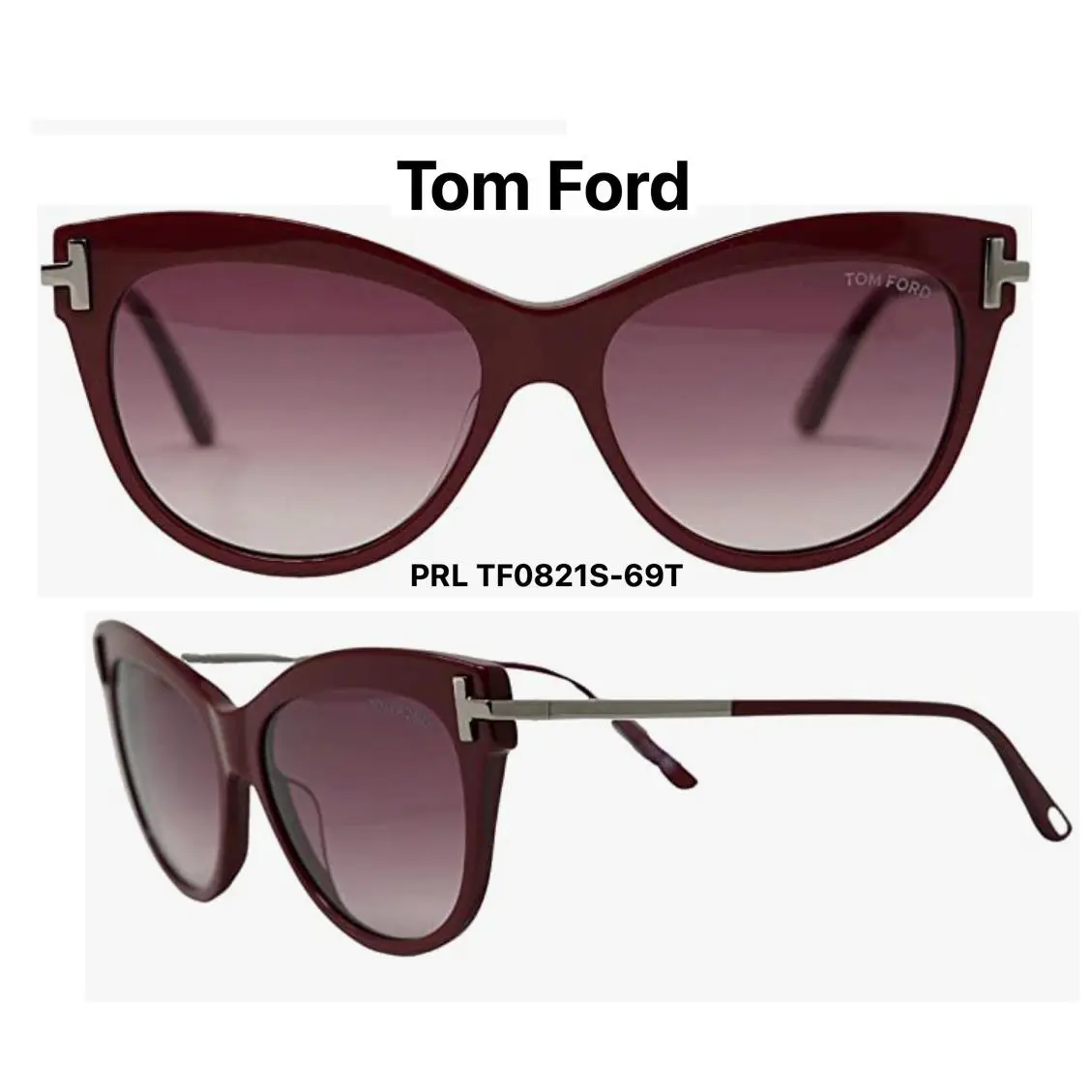Tom Ford Kira TF821 01B Silver Black Metal Sunglasses 821 FT0821