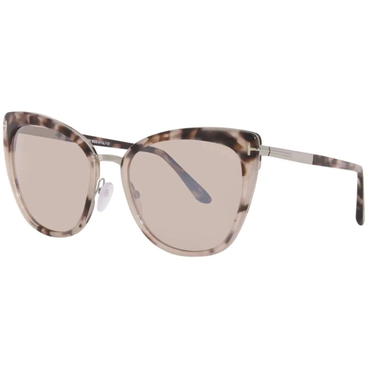 Tom Ford Simona TF717 55G Sunglasses Havana-palladium/champagne-silver Mirror - Frame: Havana, Lens: Yellow