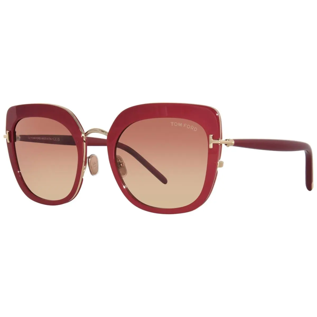 Tom Ford Virginia TF945 66T Sunglasses Women`s Fuchsia/rose Gold/burgundy 55mm