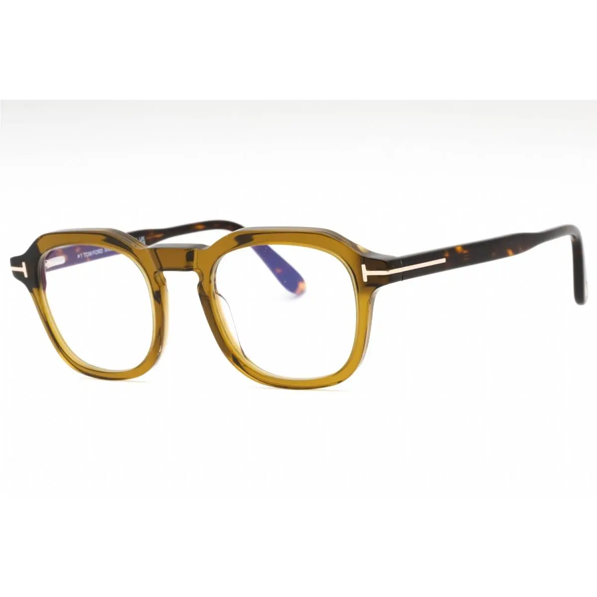 Tom Ford FT5836-B 098 Eyeglasses Dark Green Havana Clear Frame 49mm