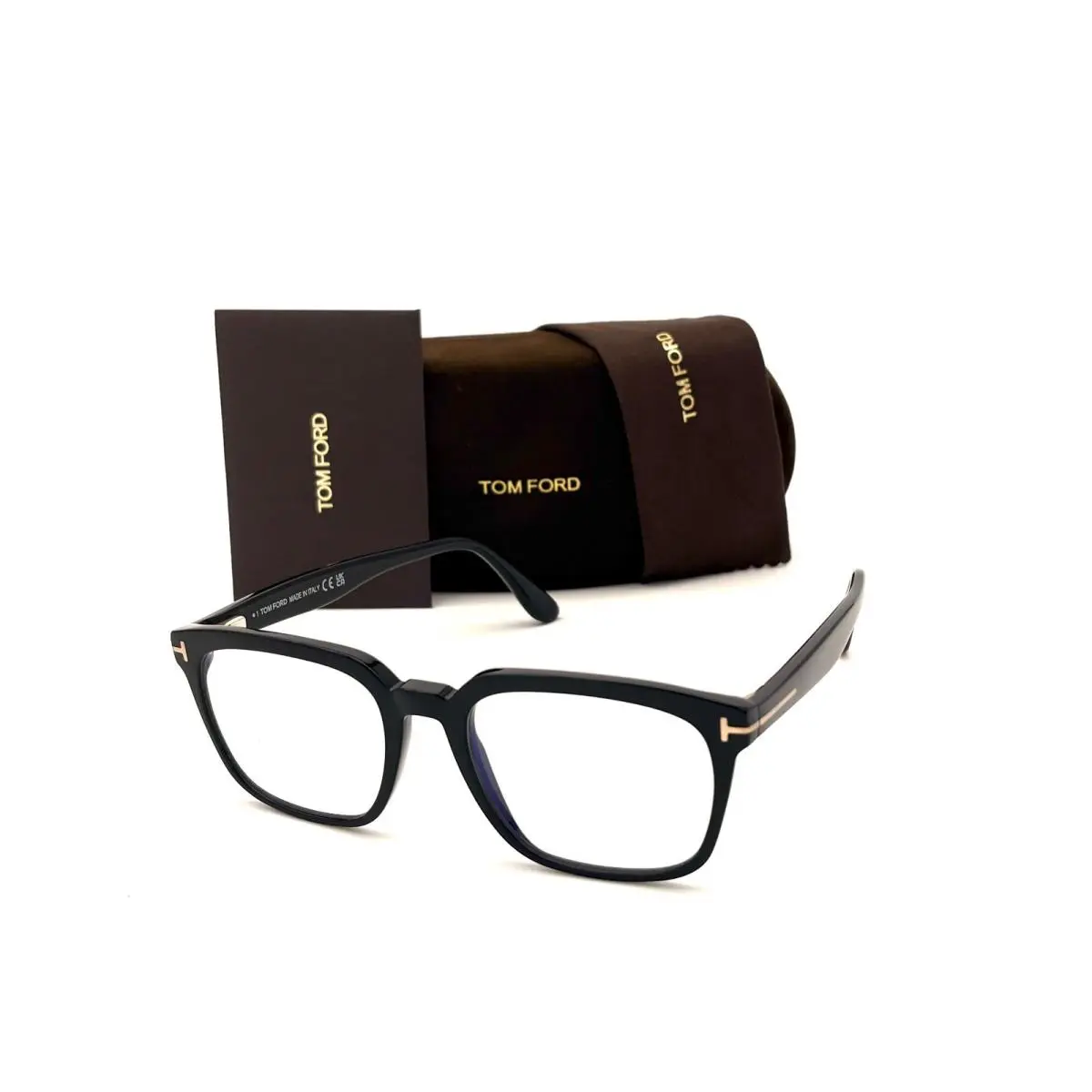 Tom Ford FT5626-B 001 Black / Blue Block Clear 53mm Eyeglasses TF5626 - Frame: Black