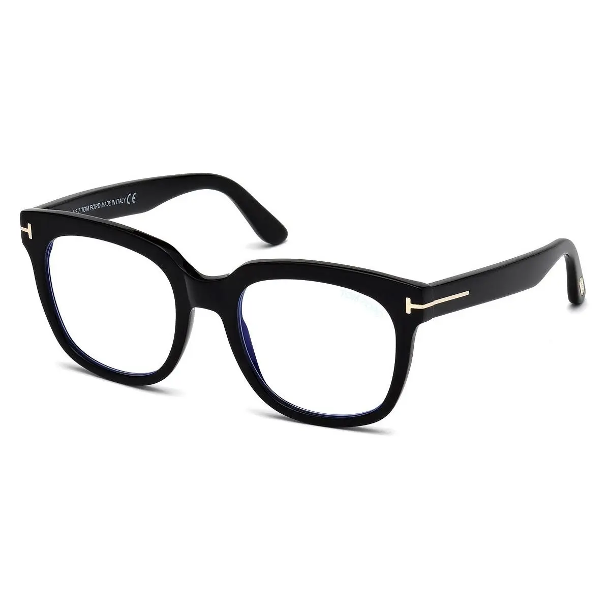 Tom Ford Women`s Square Eyeglasses FT5537-B 001 Shiny Black 52MM