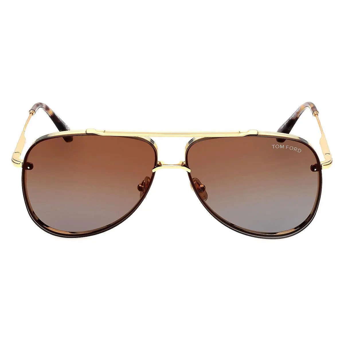 Tom Ford FT1071 Leon Sunglasses Men Shiny Deep Gold 62mm