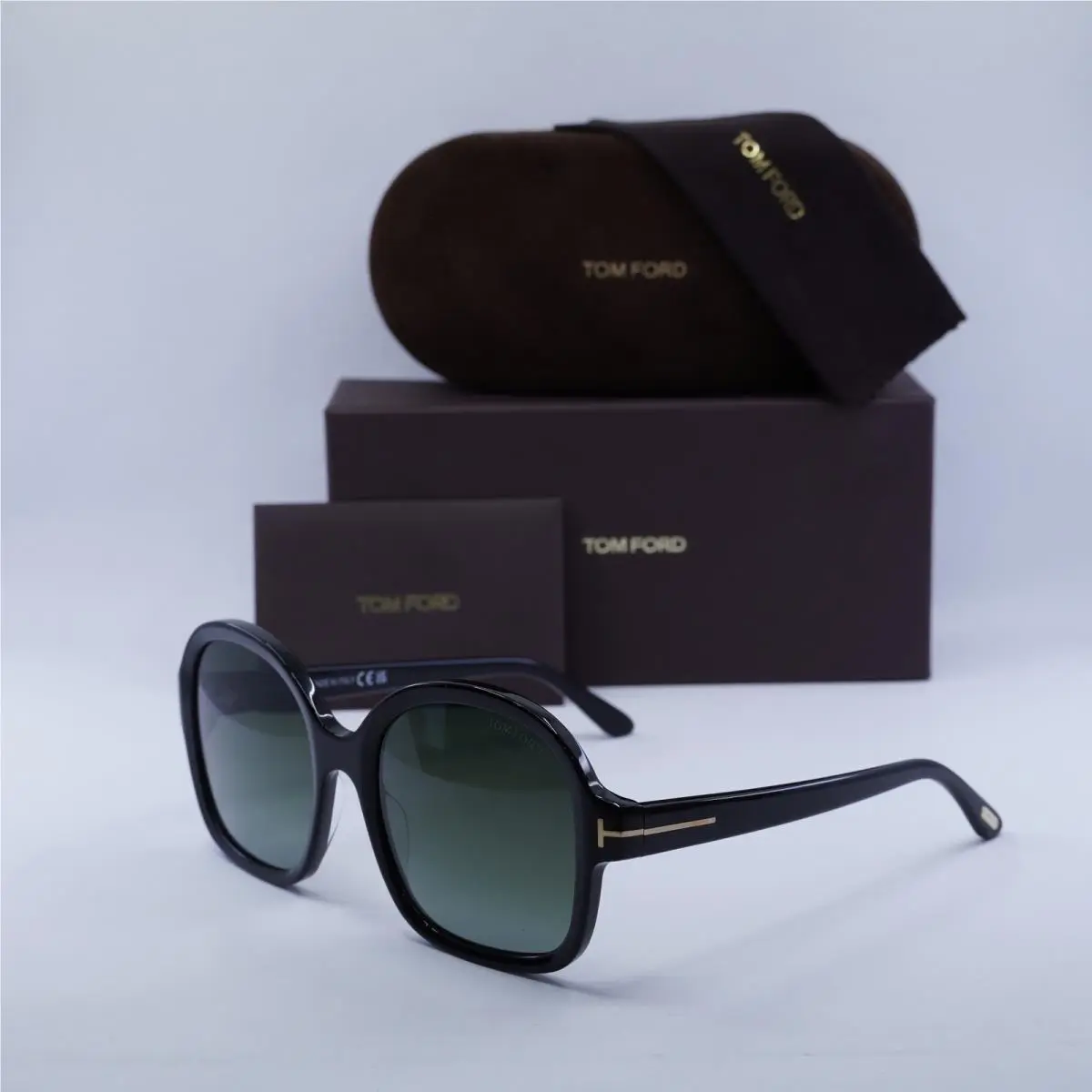 FT1034 01B Shiny Black/smoke Gradient 57-21-140 Sunglasses by Tom Ford