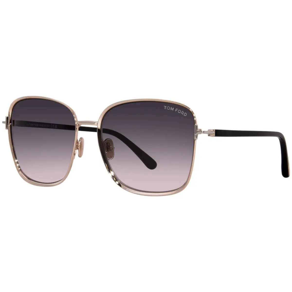 Tom Ford Fern TF1029 28B Sunglasses Women`s Rose Gold/black/smoke Grad. 57mm