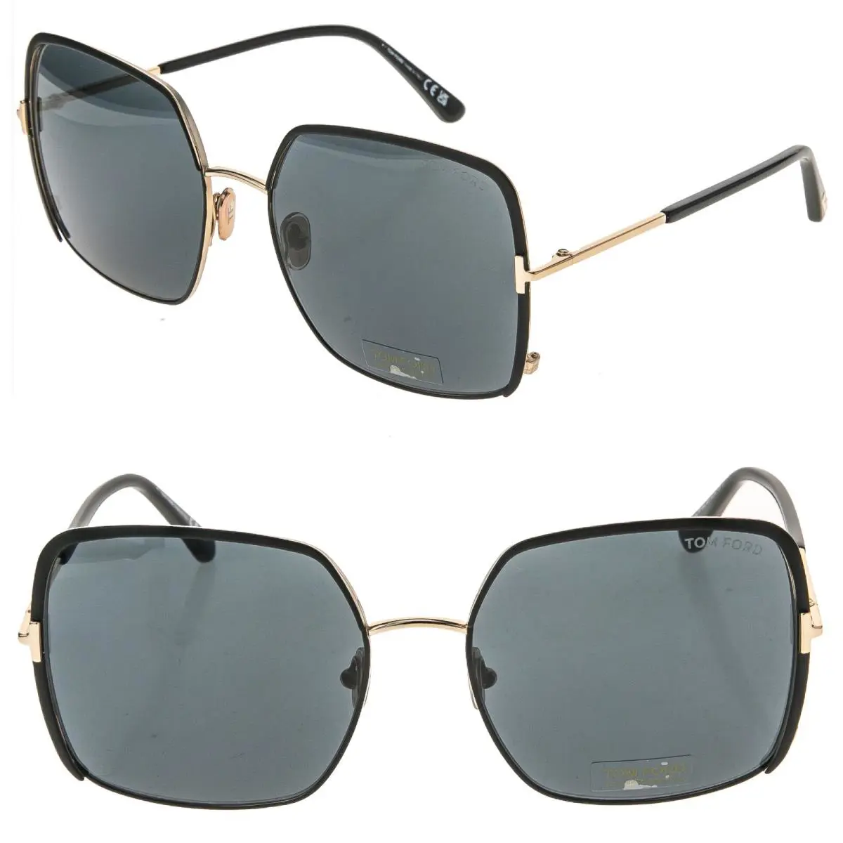Tom Ford Raphaela TF1006 02A Gold Black Oversized Sunglasses 1006