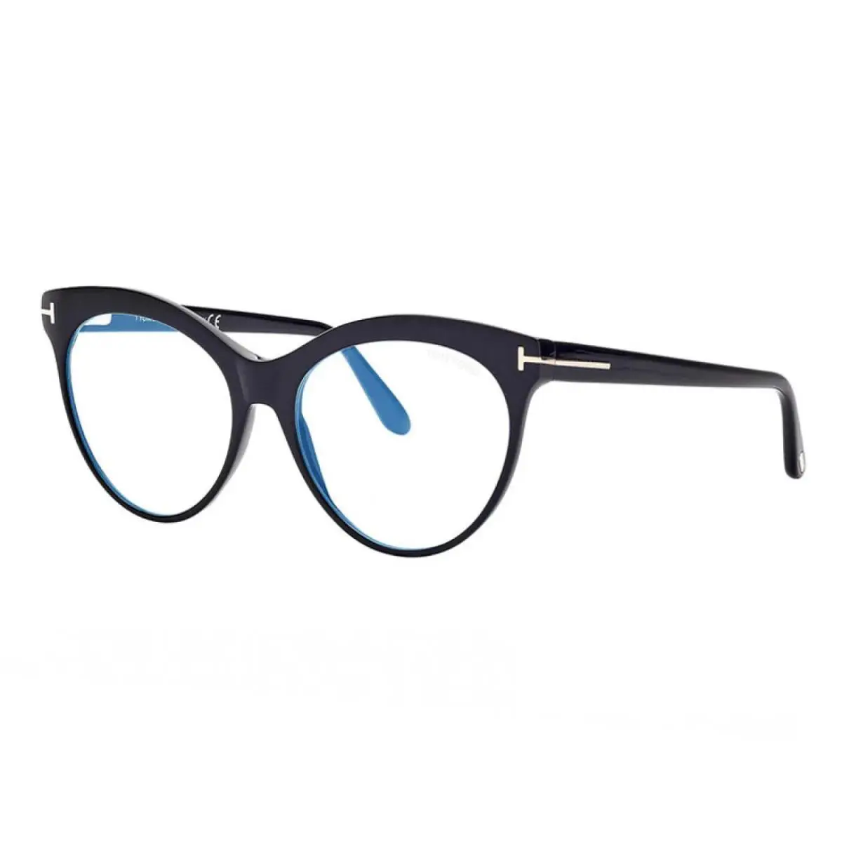Tom Ford FT5827-B 001 Shiny Black/clear Blue Light Block Lens 55MM