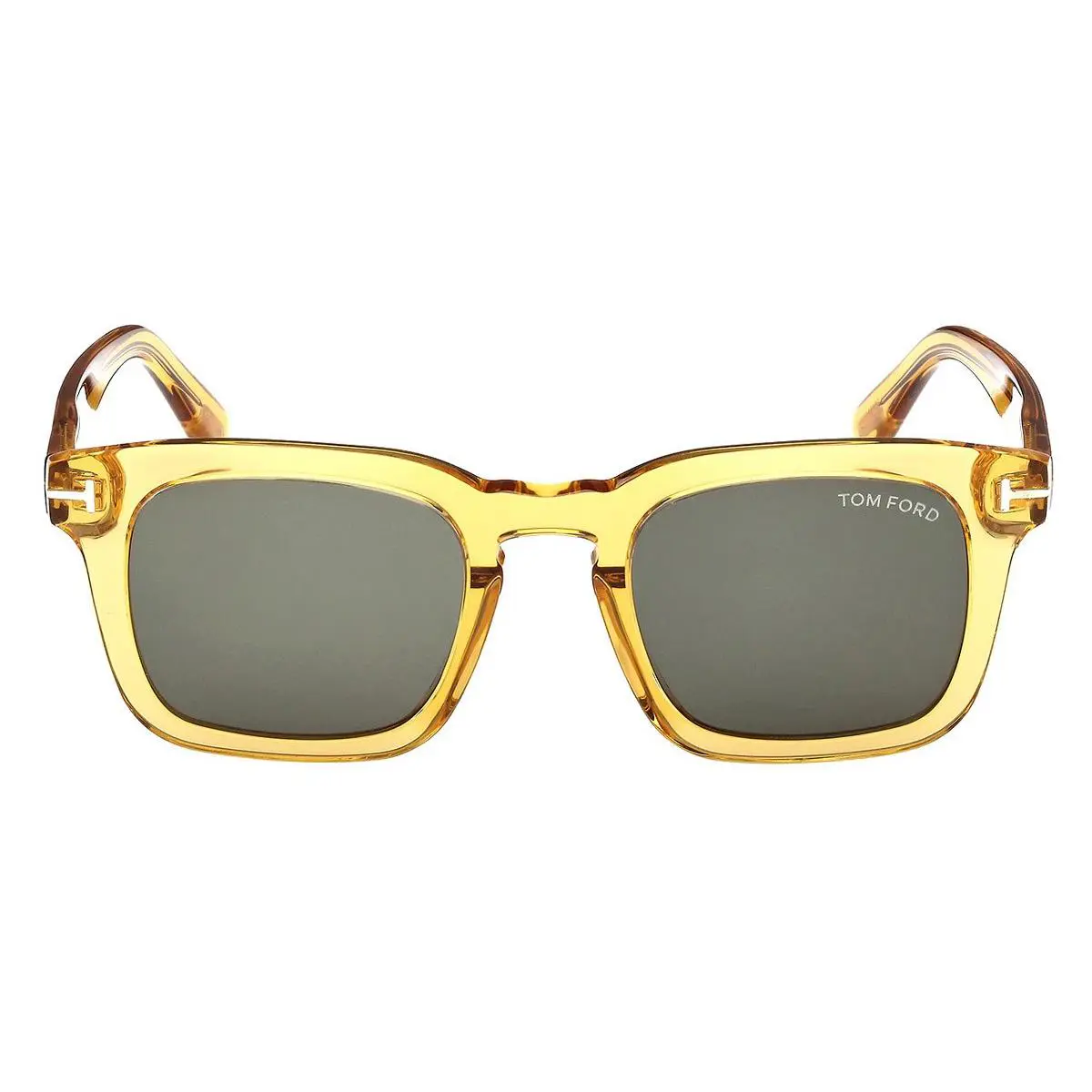 Tom Ford Dax FT0751 Sunglasses Male Shiny Light Yellow 50mm - Frame: Shiny Light Yellow, Lens: Green