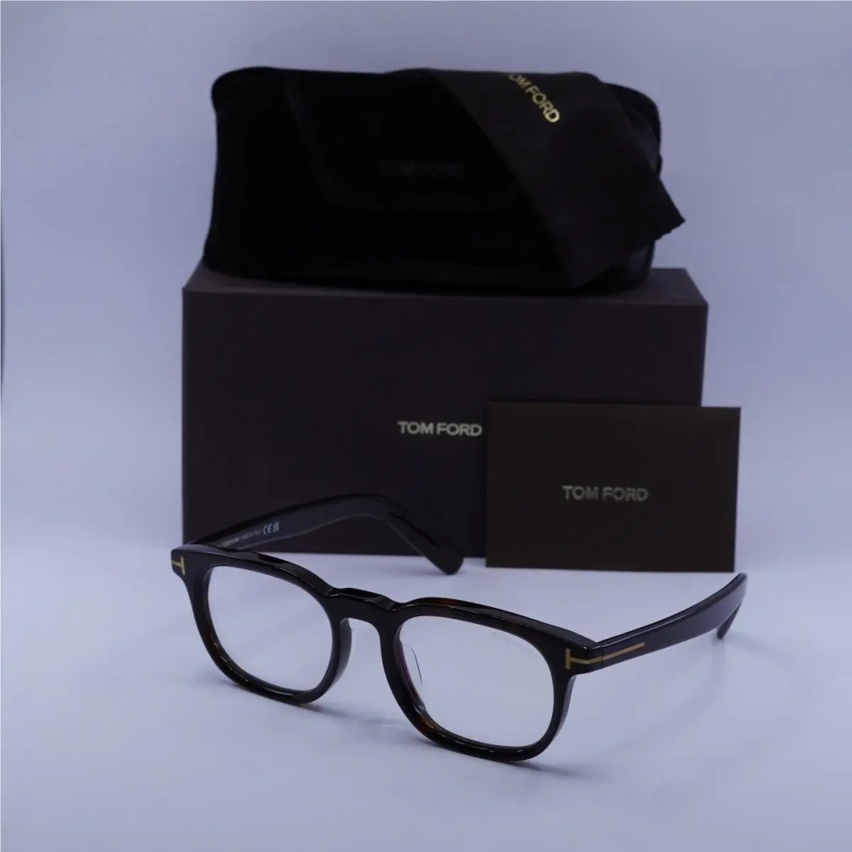 Tom Ford FT5930-D-B 052 Dark Havana/clear Blue Light Block Lenses 52mm