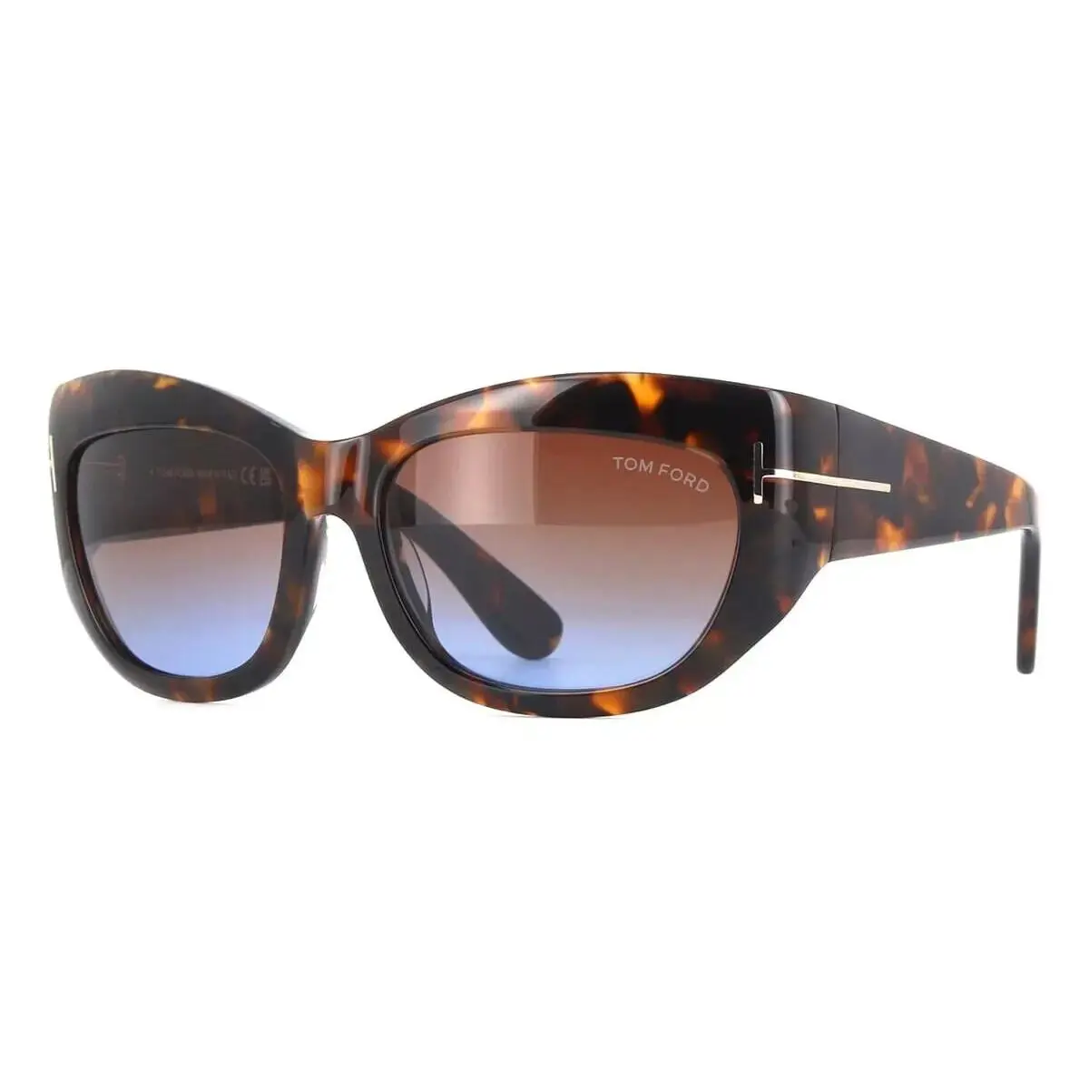 Tom Ford Brianna FT1065 52F Women`s Dark Havana Plastic Frame Sunglasses