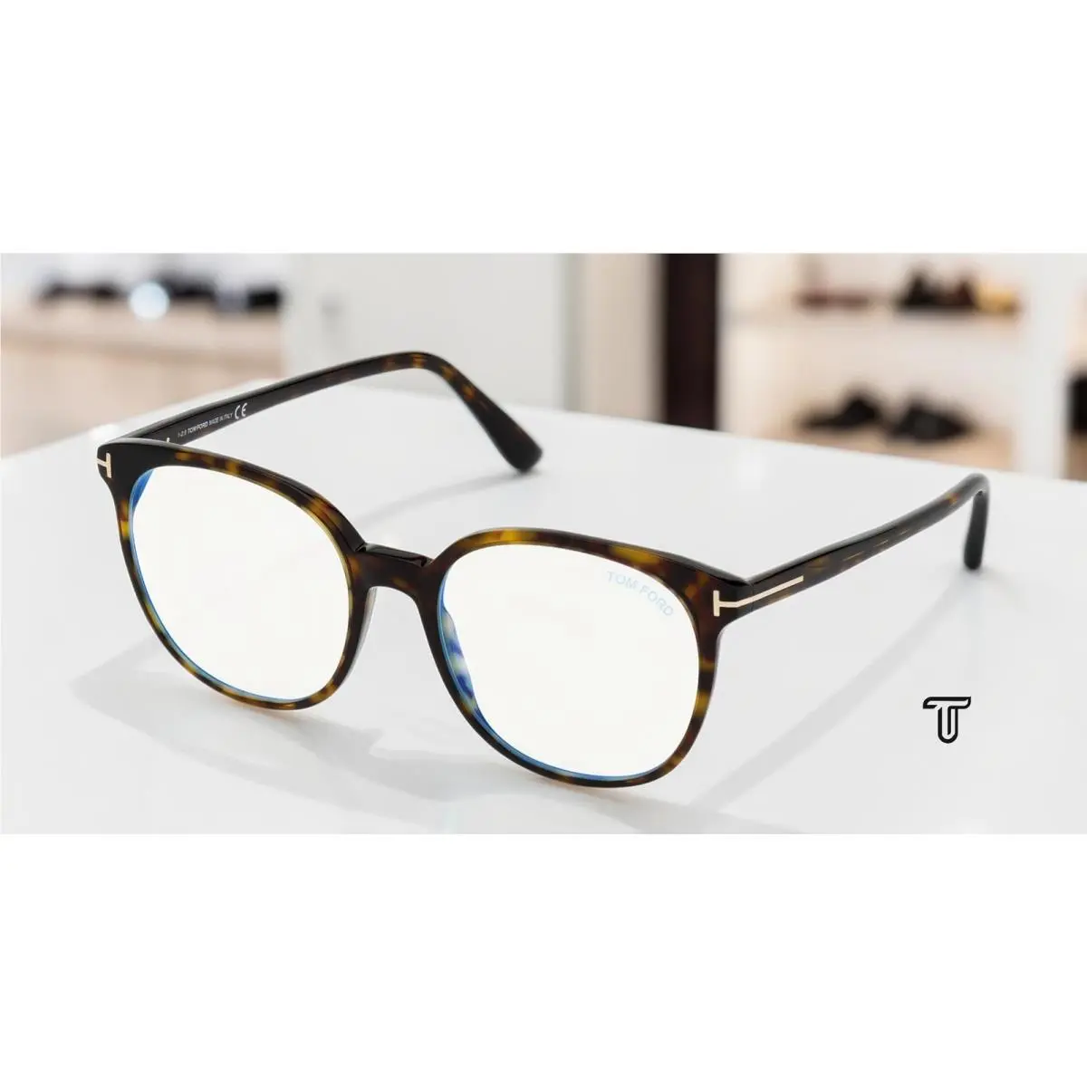 Tom Ford FT5671-F-B 052 Dark Havana Clear Lens Plastic 55 mm Women`s Eyeglasses