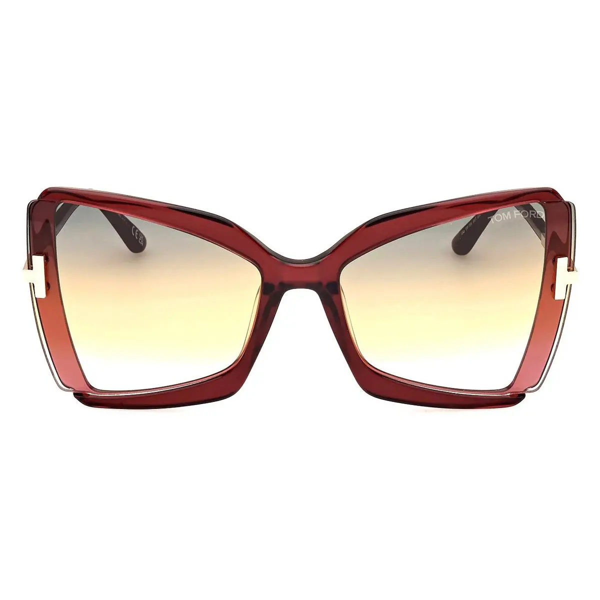 Tom Ford Gia FT0766 Sunglasses Female Shiny Bordeaux 63mm - Frame: Shiny Bordeaux, Lens: Shiny Bordeaux