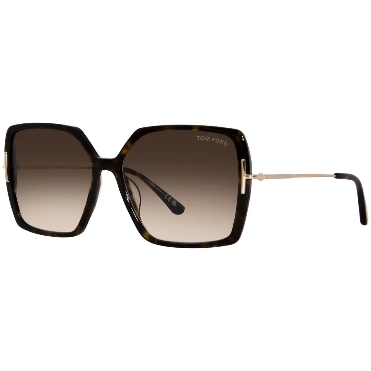 Tom Ford Joanna TF1039-F 52F Sunglasses Women`s Shiny Dark Havana/brown Gradient - Frame: Havana, Lens: Brown